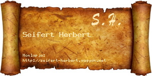 Seifert Herbert névjegykártya